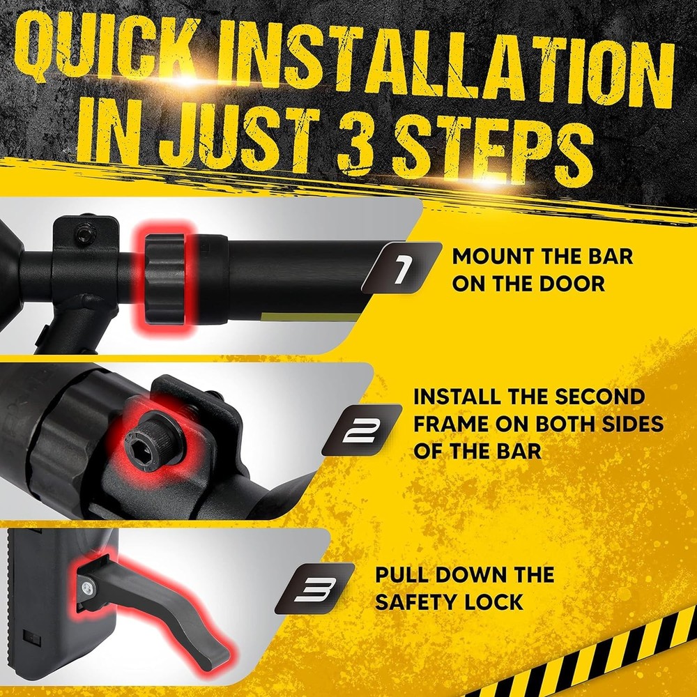 Pull Up Bar Chin Upper Body Workout Dual Security Locking TwoWay Support Gym