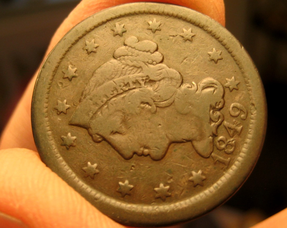 1849 LARGE CENT ~ Very Good