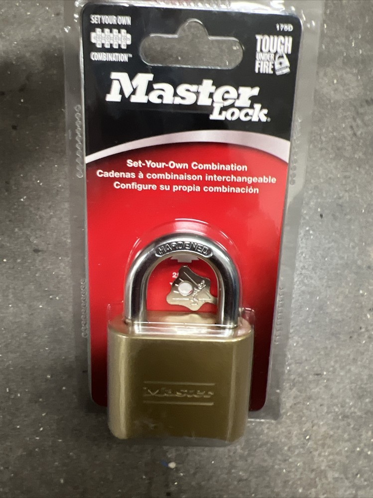 Master Lock Resettable Combination Padlock 2" wide Brass 175D