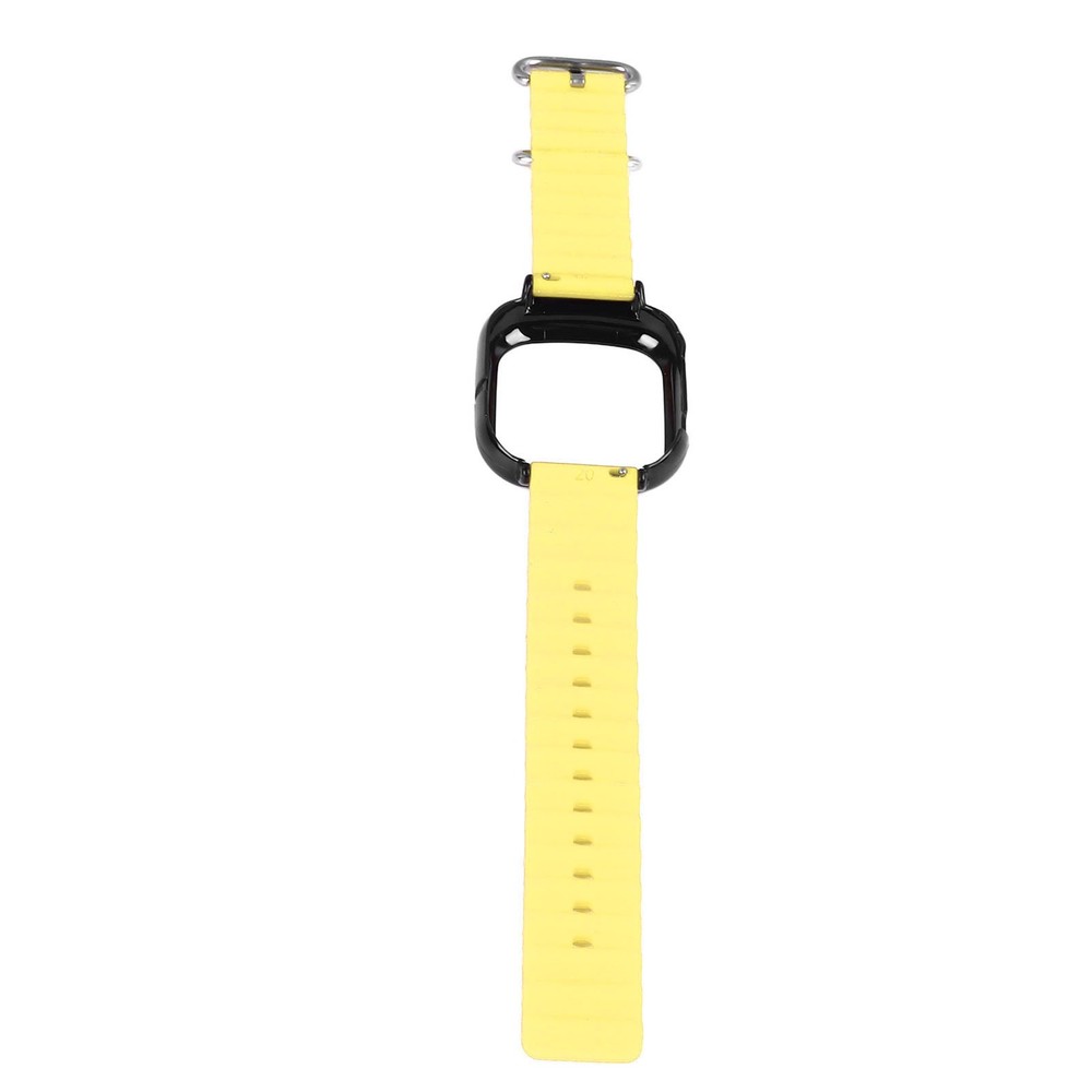 Silicone Watch Band With Case Replacement For Honor 4 Adjustable Strap (Yellow)