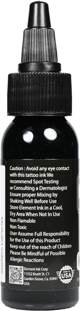 Nighthawk Black Tattoo Ink - Permanent Solid Black Color for Outlining, Shadi...