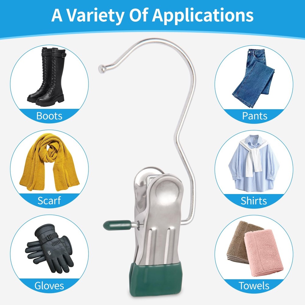 30 Pack Heavy Hanger Clips for Closet, Laundry Hooks Hanging Clips