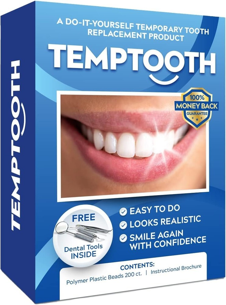 Temporary Tooth Replacement Kit Moldable Approved Easy Fix for Missing Teeth