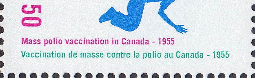 POLIO VACCINATION = PAIR WITH RIGHT TABS = Canada 2005 #2120 MNH