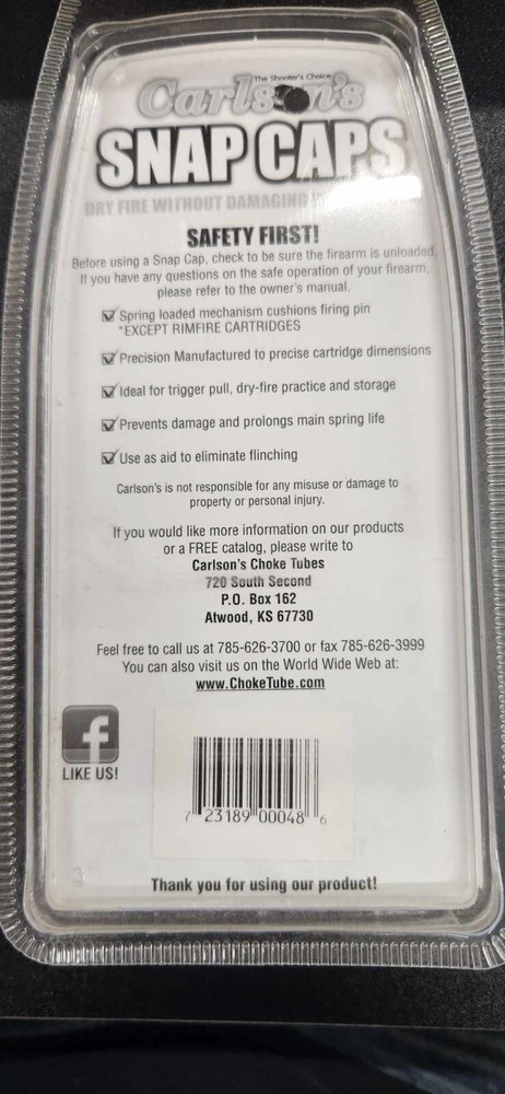 New: Carlon's Snap Caps - .17 HMR - 6 Pack - Training