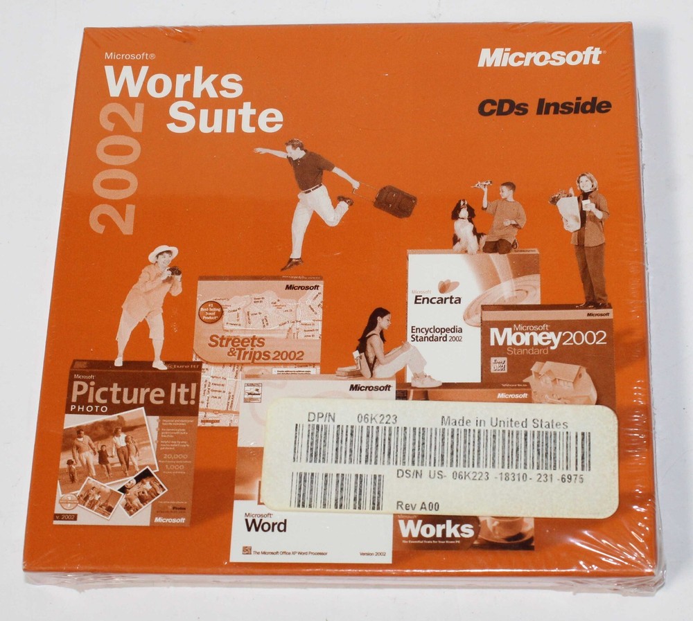 Microsoft Works 2002 Software Installation CD's with Product Key - BRAND NEW!