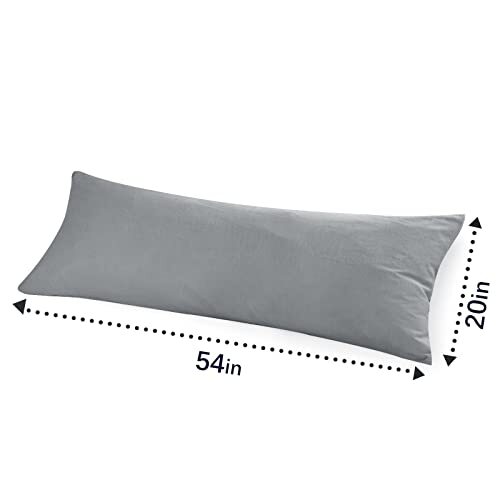 Super Soft Pillowcase - Washed Microfiber Lightweight Body (20" x 54") Gray