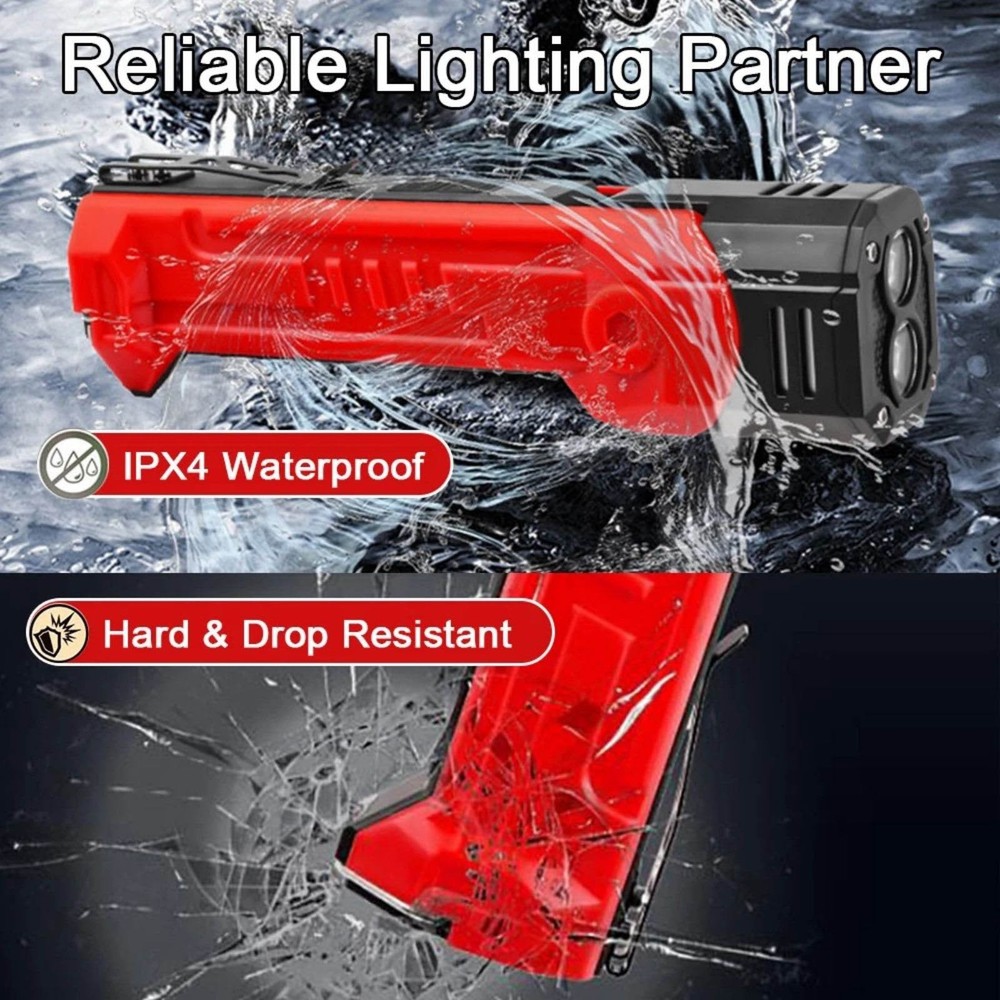 Magnetic Base LED Work Light 600LM Rechargeable Type-C Flashlight Lamp Tool