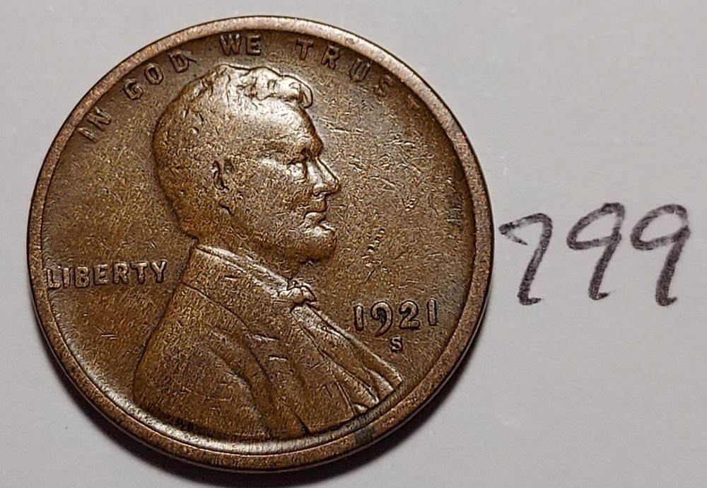 1921-S Lincoln Wheat Cent   #799