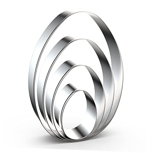 Large Egg Cookie Cutter Set in Different Sizes - 5 Inch, 4 Inch, 3 Easter Egg