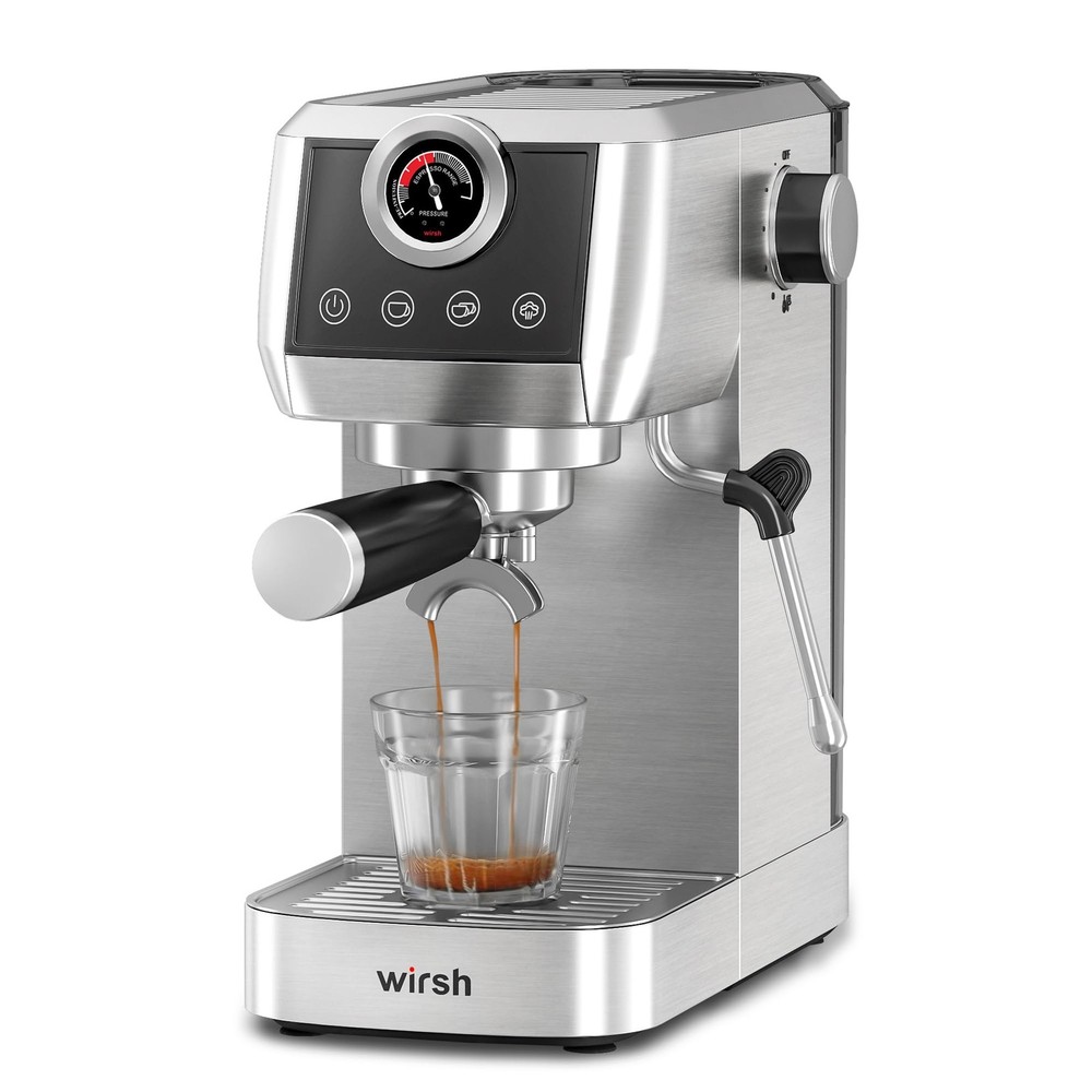 Espresso Machine, 20 Bar Semi-Automatic Espresso Maker with Pressure Gauge, S...