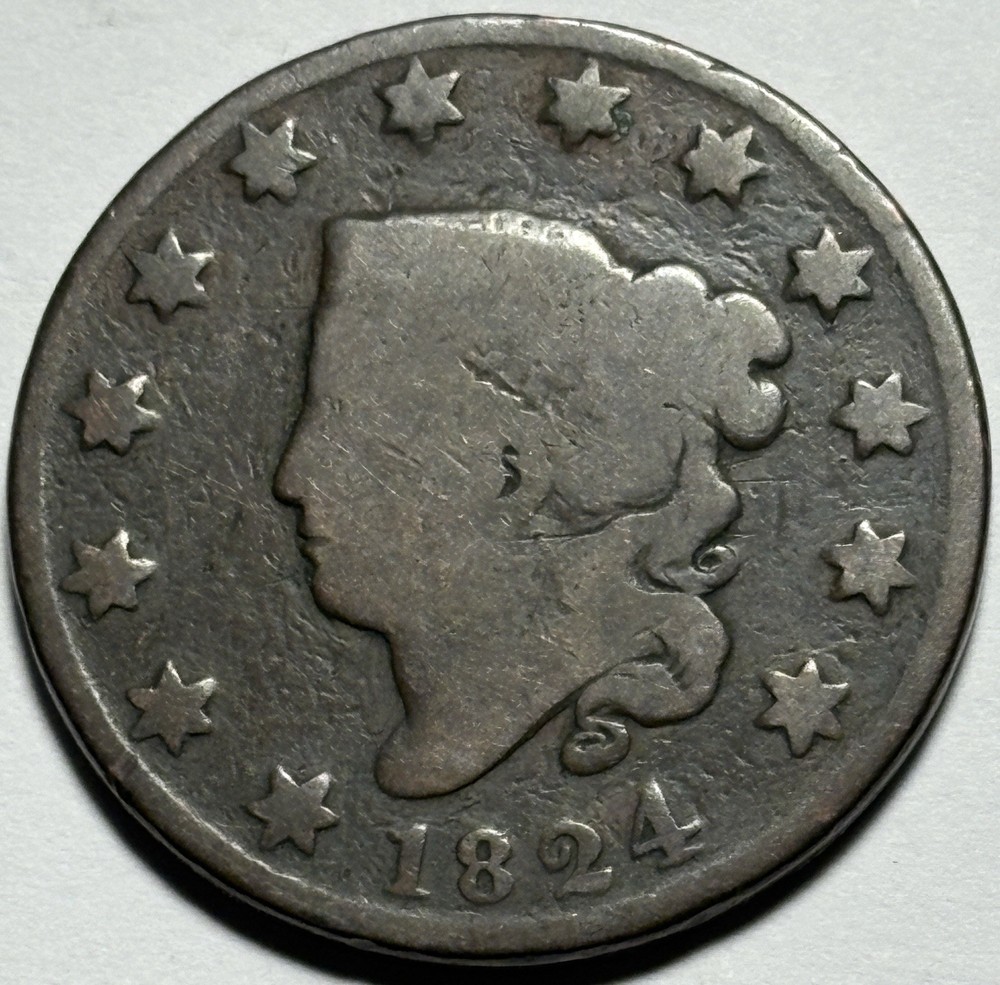 1824 Coronet Head Large Cent — Circulated 🔥 Scarce Better Date