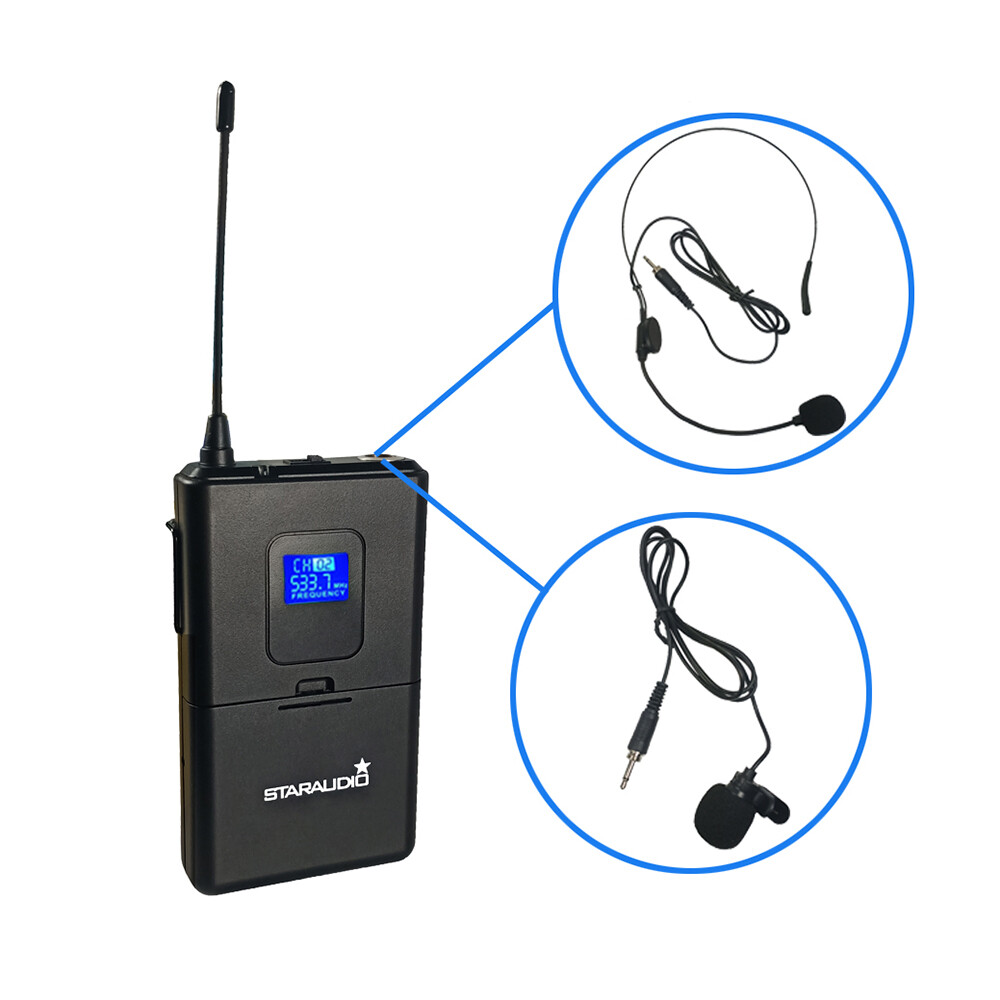 UHF Microphone Receiver Wireless Handheld Mic Headset Lavalier Lapel Microphone