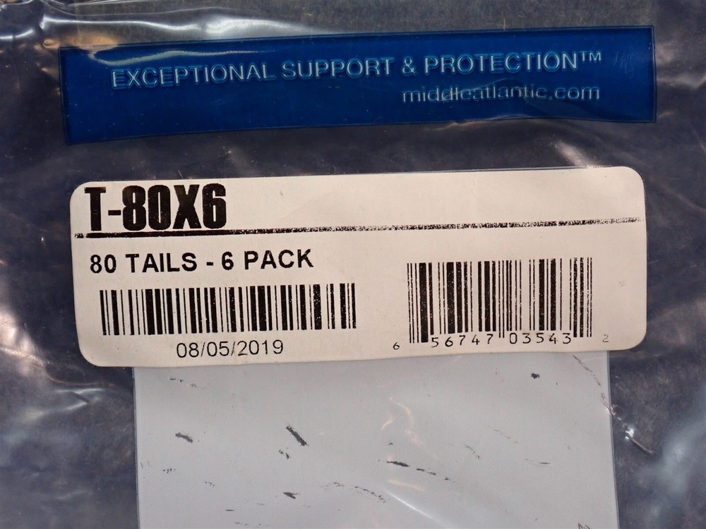 NEW Middle Atlantic T-80X6 80" Tail Power Module Connector 6-Pack (Q65)