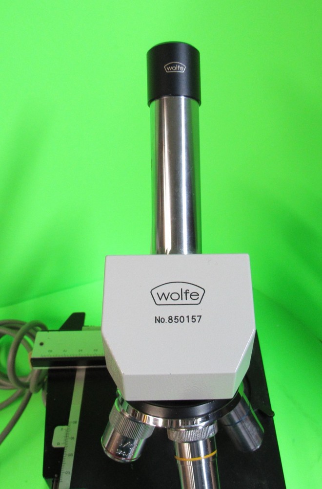 Wolfe No. 850157 Microscope w/2 extra specimen stages