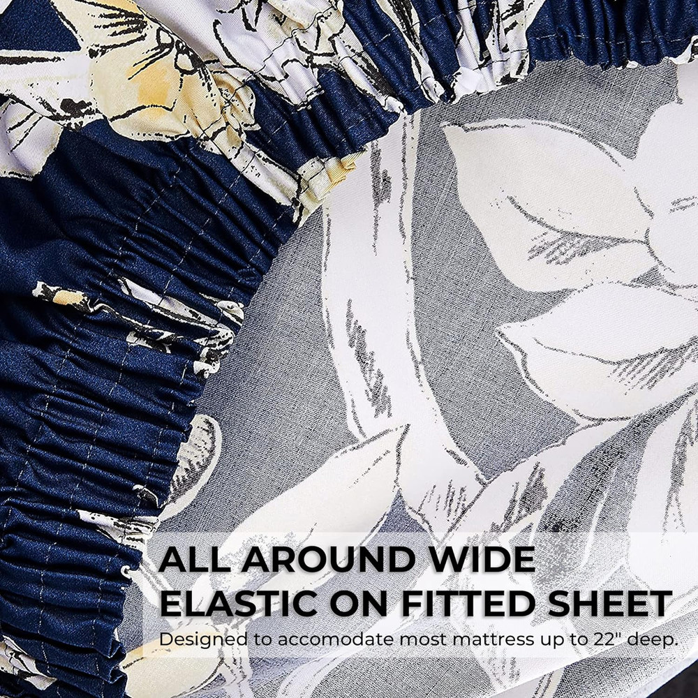 Deep Pocket King Size Sheet Set - 300 Thread Count Cotton Sateen Sheets with 22-