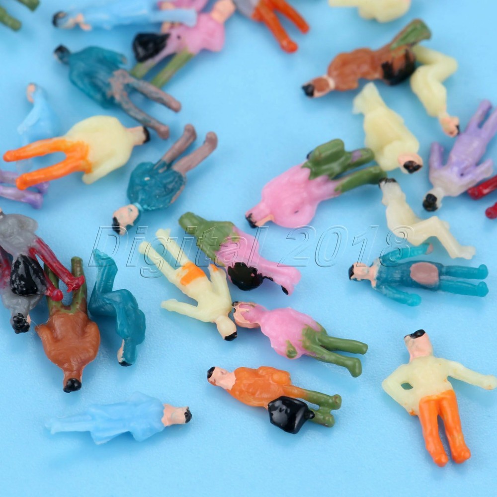 100Pc 1:300 Multicolor Model People Figures For Train Railway Layout Scenery DIY