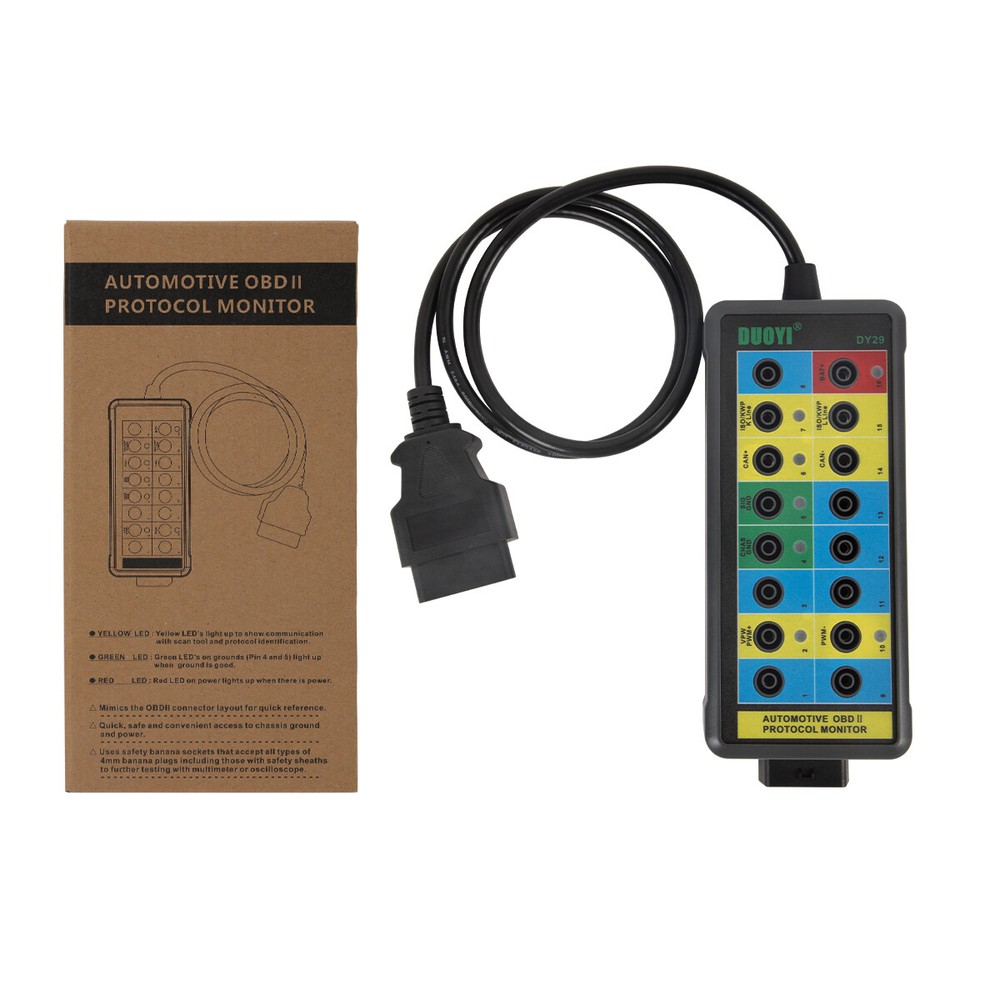 OBD2 Breakout Box Powerful OBDII Protocol Detector Access Scan Tool Car CAN Test
