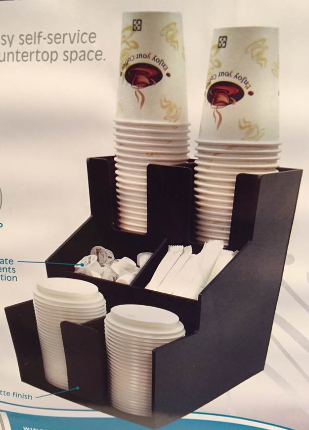 WINCO CLSO-2T Cup, Lid & Condiment Organizer  3 Tier/2 Stacks