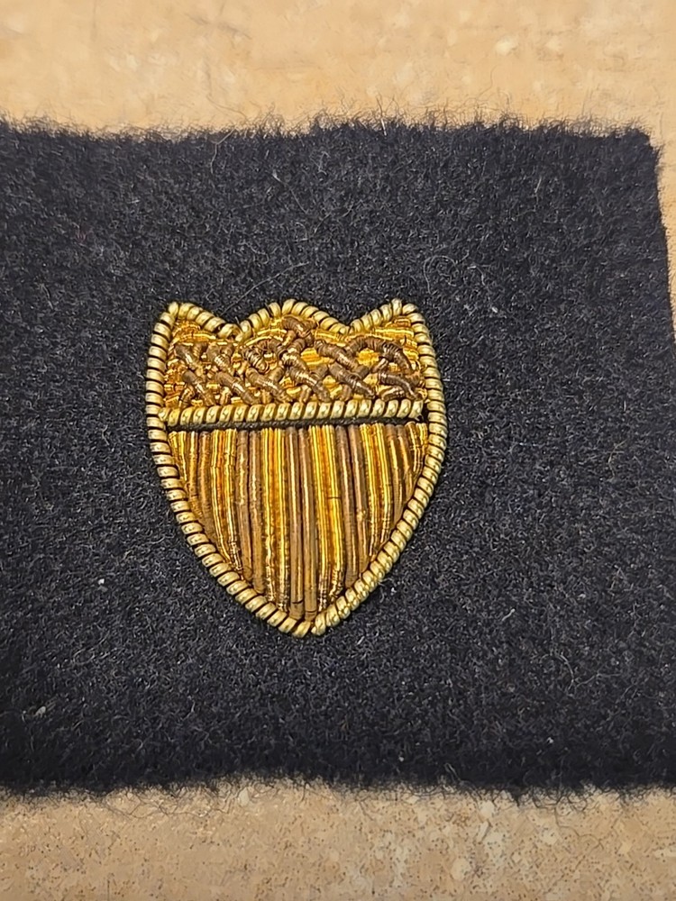 Patch - Vintage Badge Shield Gold Bullion Thread