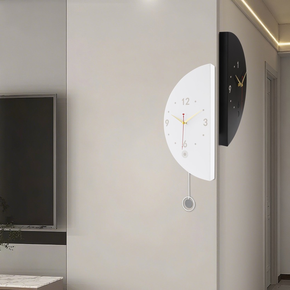 Modern Wall Clock Decoration, Double-sided Corner Wall Clock, Battery Powered
