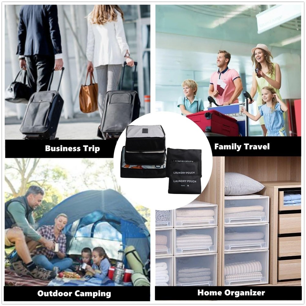 Gbateri 6 Pack Travel Organizer with Laundry Pouch, Electronics & Compression...