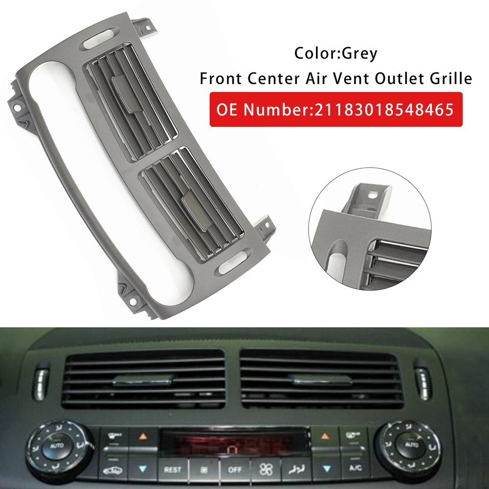 Front Center Air Vent Outlet Grille Grey For Benz E Class W211 2003-2008 S2