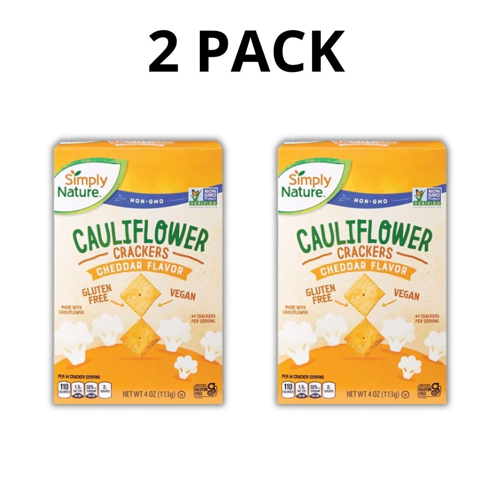 Simply Nature Cheddar Cauliflower Crackers, 4 oz - 2 Pack
