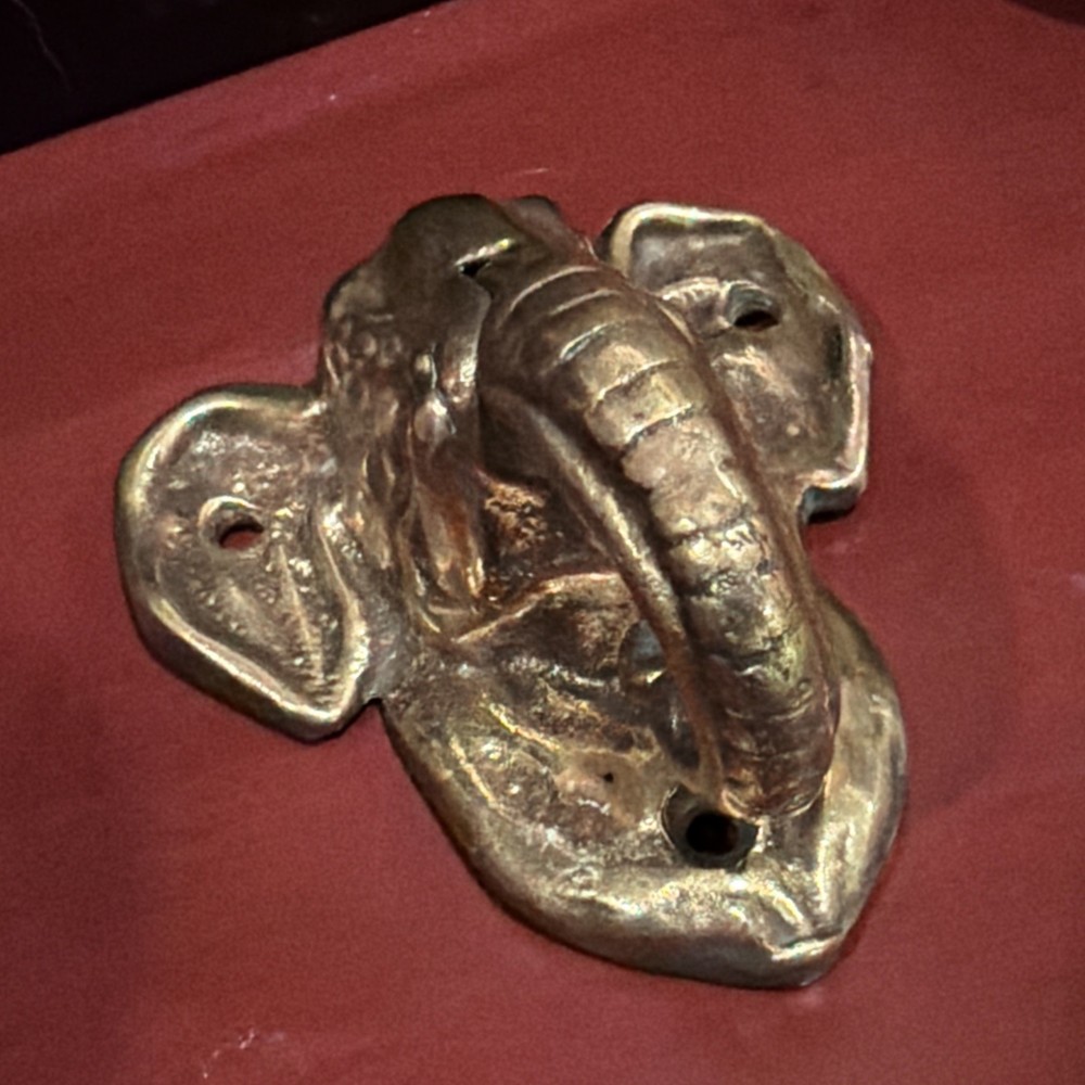 Vintage Brass Elephant Door Knocker