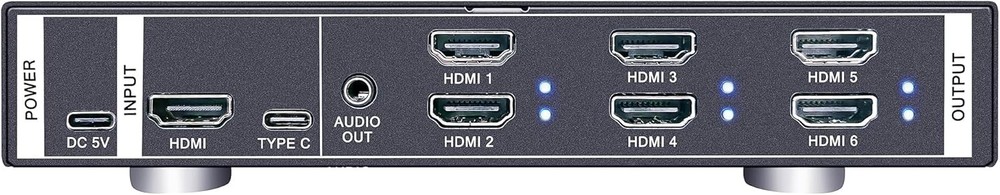 4K60 Video Wall Controller 6 HDMI Outputs 2x3 / 3x2 / 2x2 Multi-Screen Processor