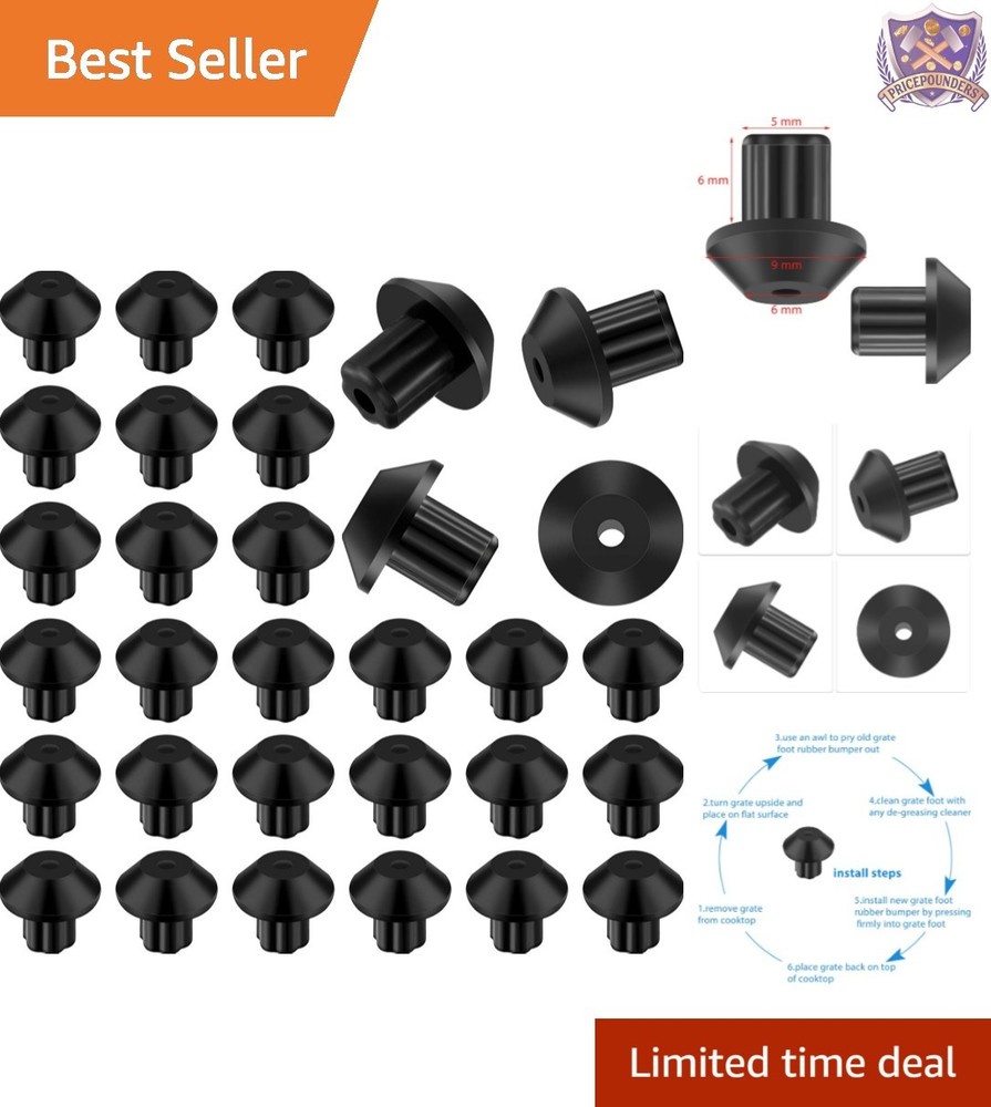 48 Pack Rubber Grate Feet Replacements for Gas Range Burner Cooktop