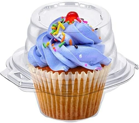Elegant 50-Pack Cupcake Boxes - Durable Stackable Containers for Celebrations