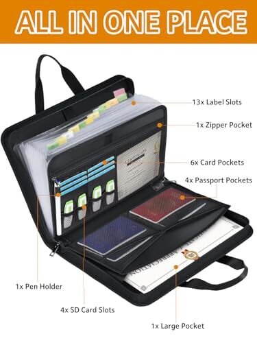 Important Document Organizer Folio Accordion File Organizer Fireproof