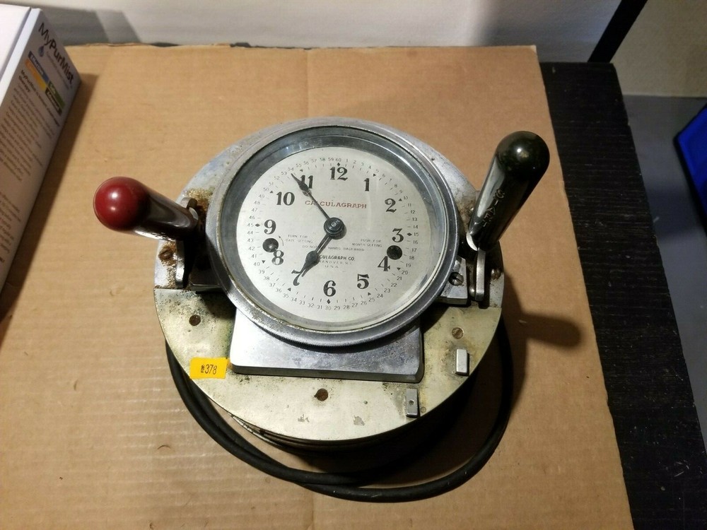 Vintage Pool / Billiards  Calculagraph Company Time Clock (NO key) UNTESTED