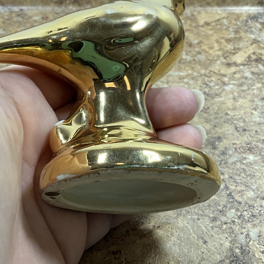 Vintage Ceramic Small Bird Figurine - Gold Nice