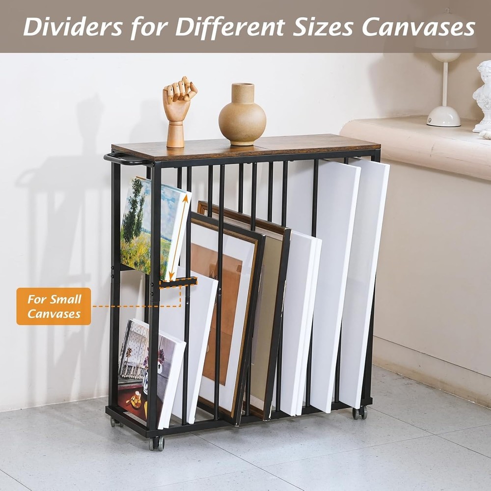 Large Art Storage Rack, Drying Painting Canvas Rack with Wheels, Art Storage ...