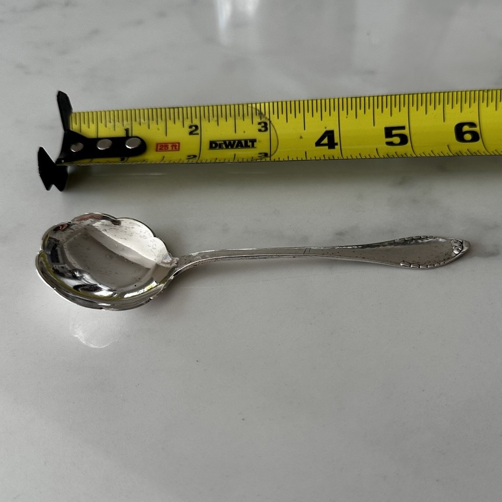 Silver Small Serving Or Cream Scalloped Spoon Danish Denmark 830 Silver Appx 5”