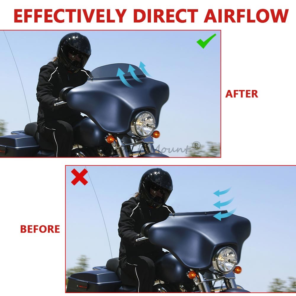 7" Batwing Windshield Windscreen for Harley Electra Glide Standard FLHT 1996–09