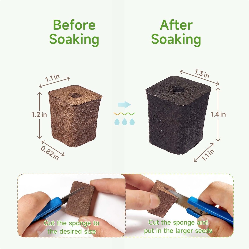 50 Pack Hydroponics Grow Sponges -Square Sponge Replacement Part Replacement ...