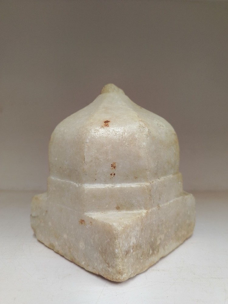 OLD MUGHAL WHITE MARBLE CARPET WEIGHTS COLLECTIBLE.