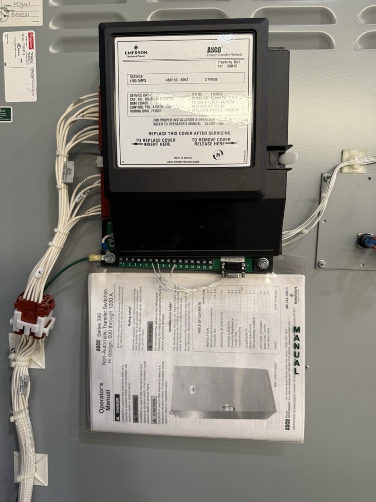 ASCO 386 1200A 480V Transfer Switch”