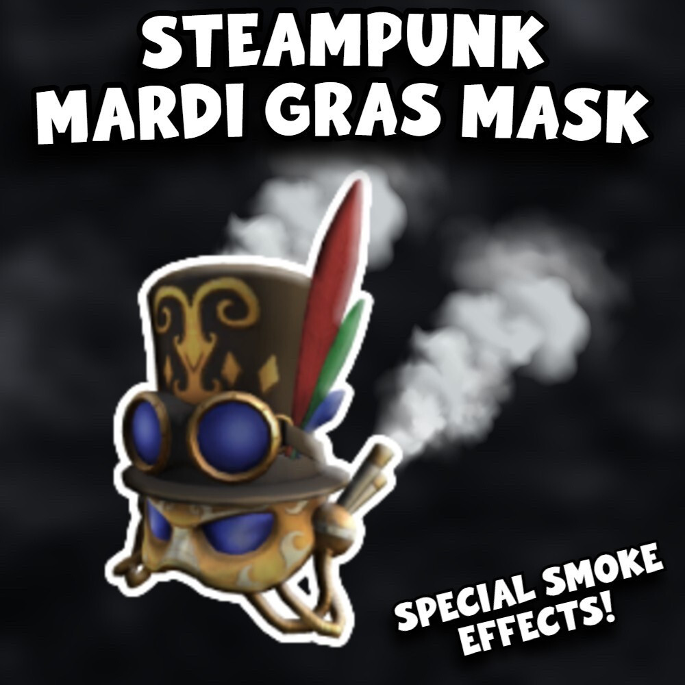 Roblox : Mardi Gras Steampunk Mask GLOBAL 🌎 CODE - ALL PLATFORMS