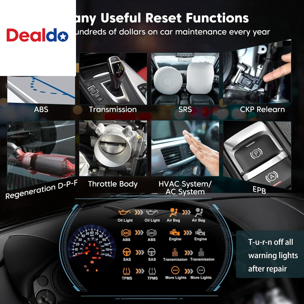 OBD2 Scanner, All System Code Reader for Dodge Chrysler Jeep Car Scanner with Re