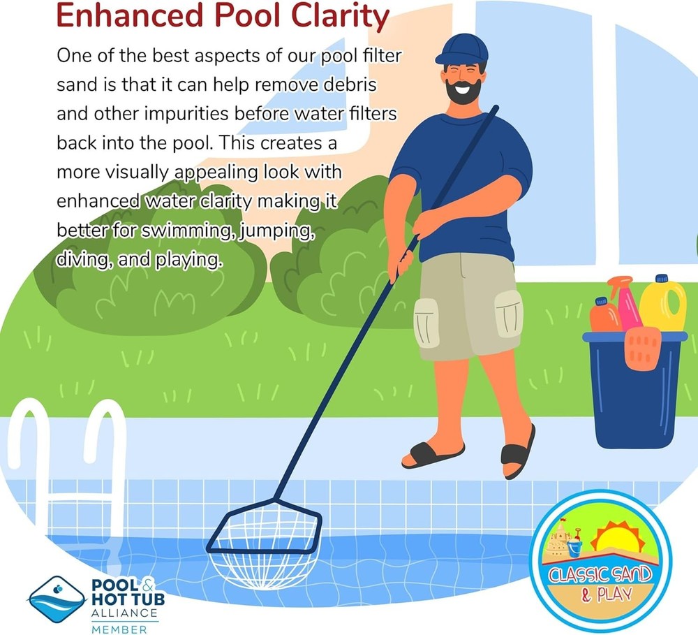 20 lbs Sand for Pools | No Clogging, Enhanced Filtration Efficiency