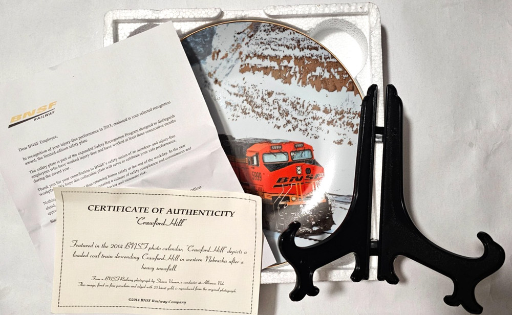BNSF 2013 Limited Ed. Commemorative Plate "Crawford Hill"