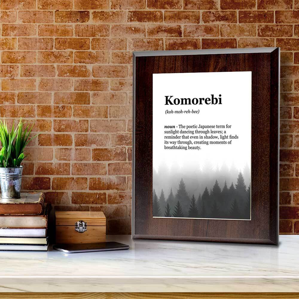 Komorebi Definition Decorative Wall Plaque With Easel Acrylic Stand