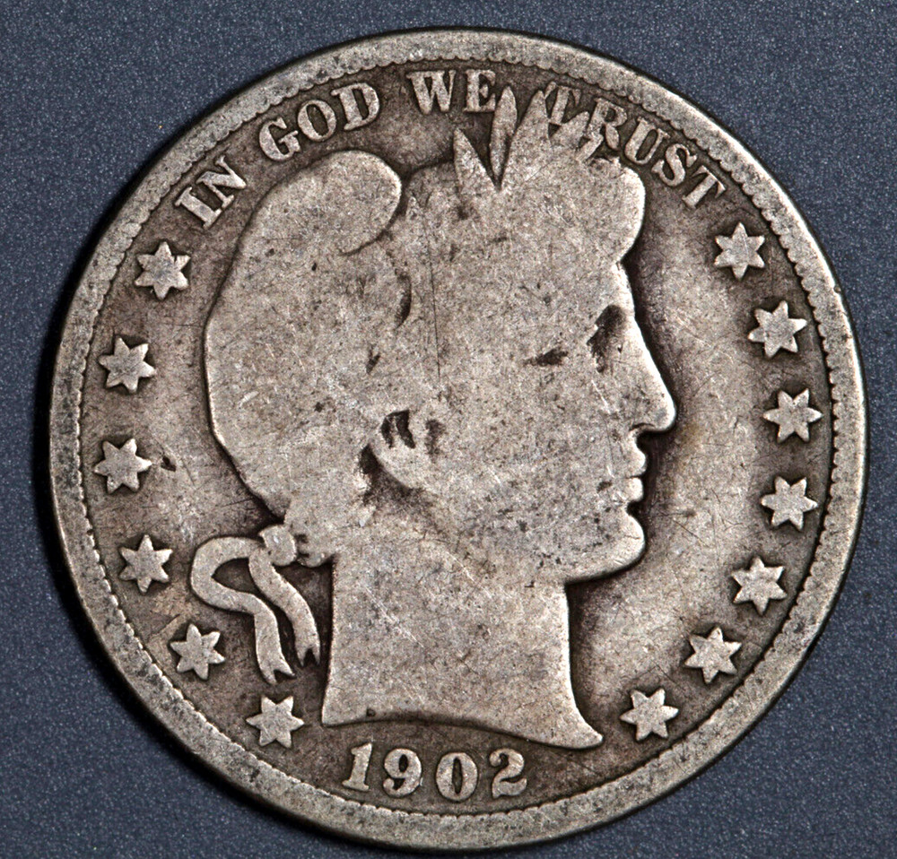 1902 (P) Barber Half Dollar - G - Good