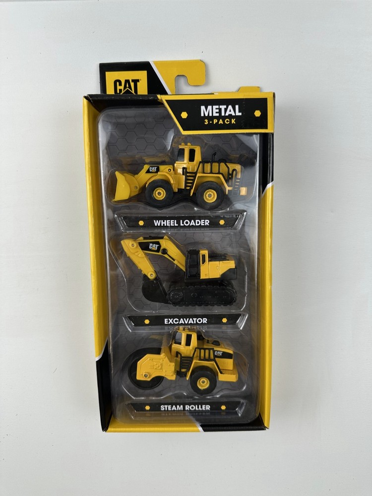 CAT Includes Wheel Loader Excavator and Steam Roller Construction Vehicle Toy 3+