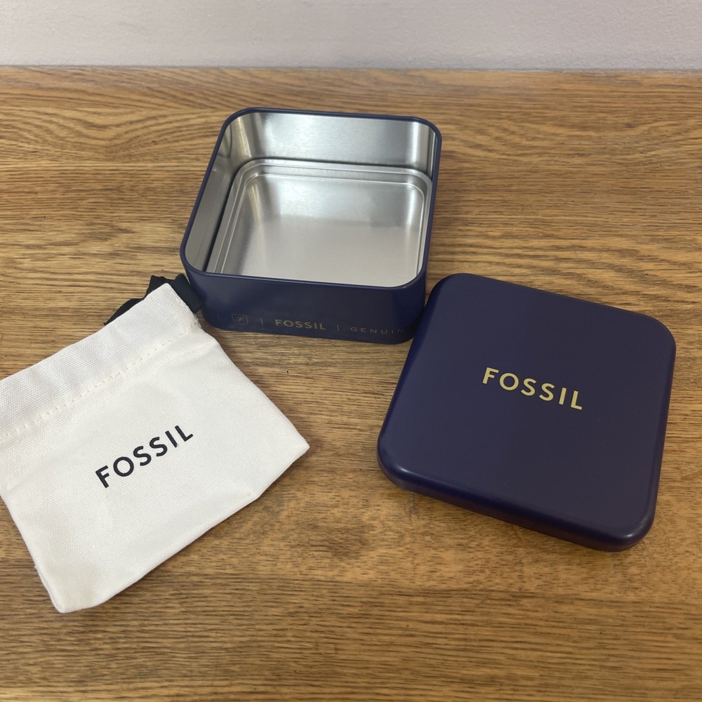 Fossil Gift Tin and Bag Blue