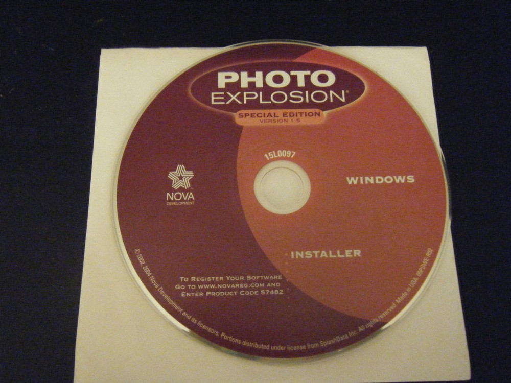 Photo Explosion Special Edition Version 1.5 Installation Disc (PC, 2004)